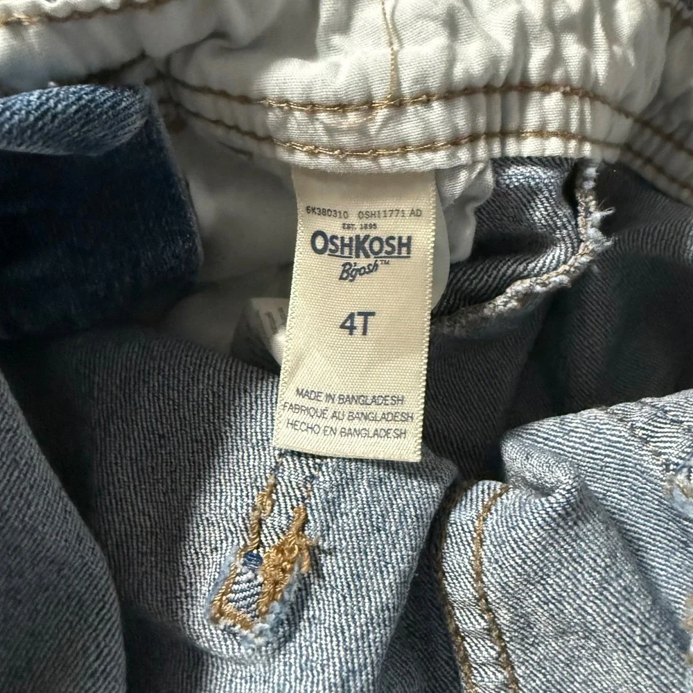 Oshkosh Bgosh Navy Strap Shortalls Overalls Boy 4T denim Cotton retro summer
